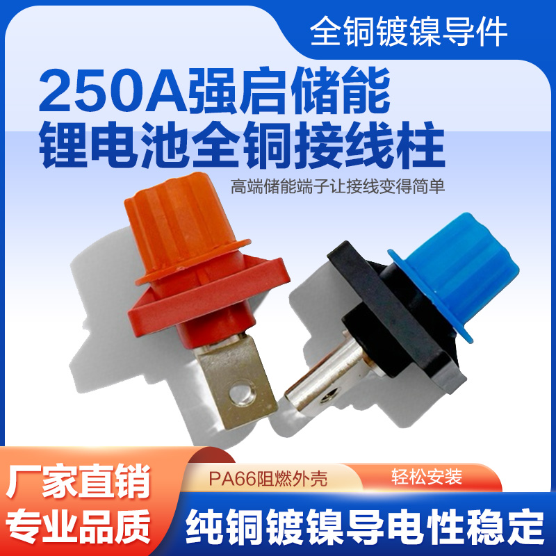 250A强启储能锂电池接线端子全铜接线柱镀镍导件专业品质厂家直销