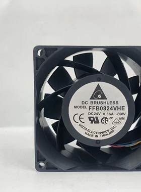 台达 FFB0824VHE 8038 24V 0.36A 变频器散热风扇 滚珠4线PWM温控
