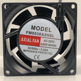 38MM小型軸流風機散熱風扇 全新8CM 220V HBL FM8038A2HSL
