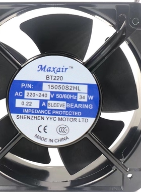 全新Maxair BT15050B2/B1/B3HL 220V/110V/380V 34W交流散热风扇