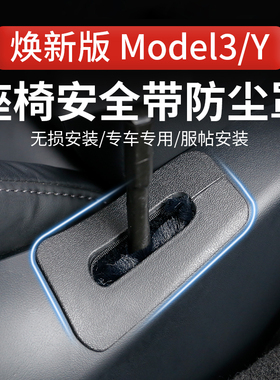 适用特斯拉座椅安全带防尘罩焕新版model3配件防尘塞modelY配件