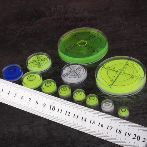 牛眼迷你水平珠水平仪便携式水准器平水泡带刻度圆盘水平尺小型款