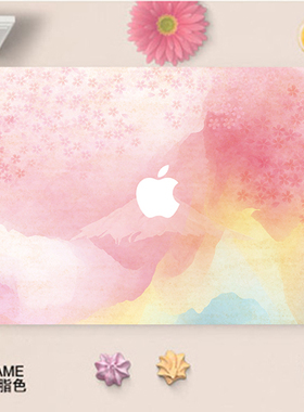 适用MacBook12Air13Pro1315寸贴膜苹果电脑pro16外壳保护贴纸水彩
