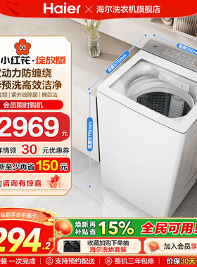 海尔小红花波轮双动力精华洗10kg大容量家用全自动洗衣机73M