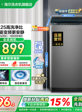 [以旧换新]补贴海尔8kg全自动家用洗衣机小型除螨波轮洗衣机20D0