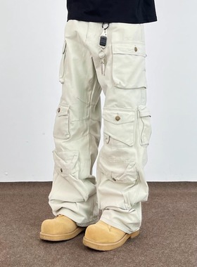 SWAG重磅炮弹多口袋工装cleanfit牛仔裤男女高街潮牌宽松休闲裤子