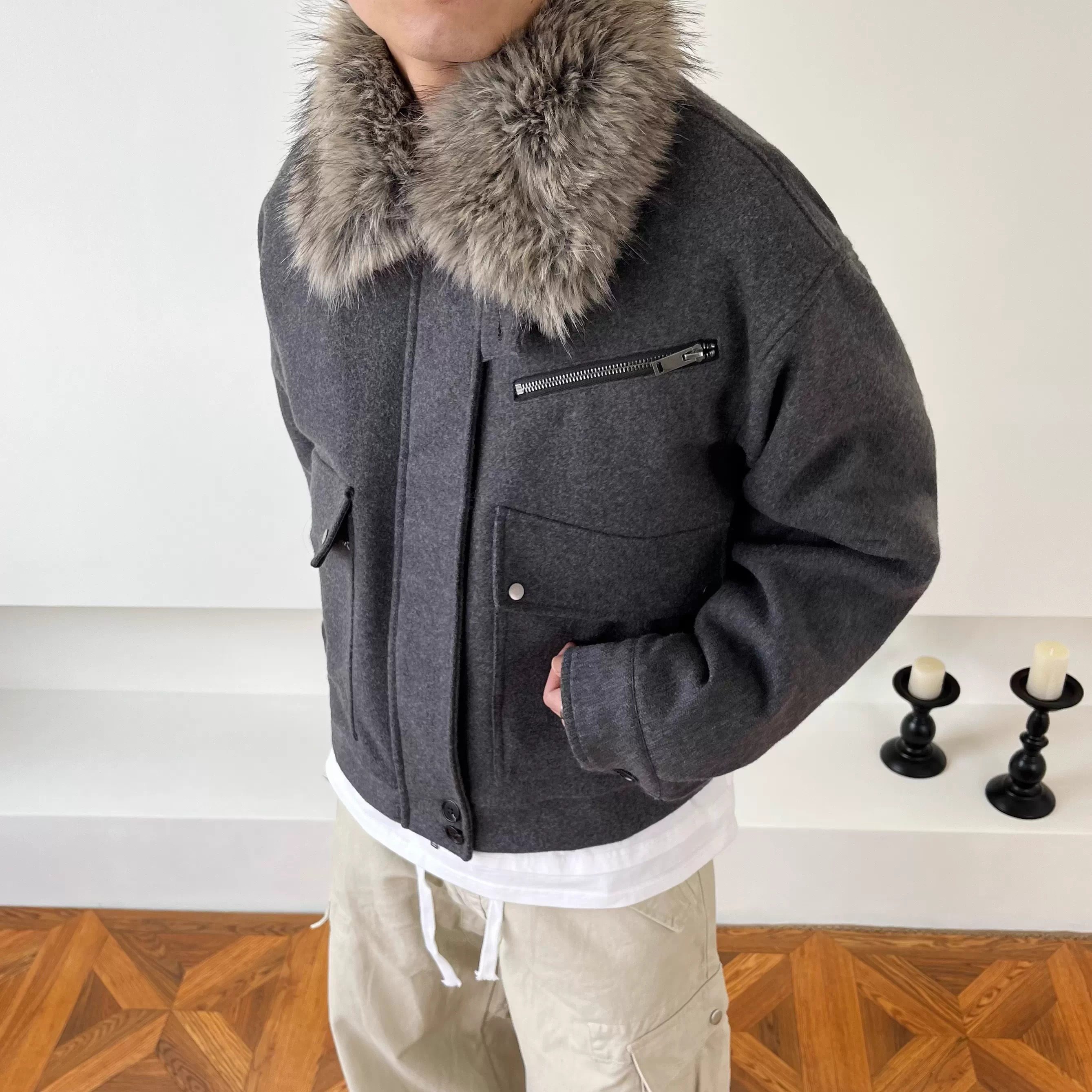 SWAG美式复古立领大翻毛领派克棉服男女宽松短款工装保暖加厚外套,男装,棉衣,淘宝优惠券,粉丝福利购,淘宝优惠卷