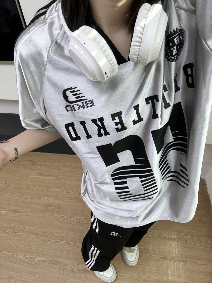 SWAG美式缎面拼接字母街头球衣