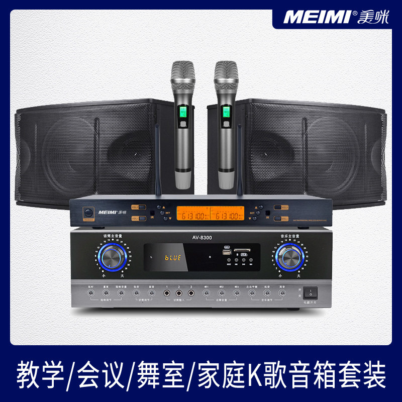 10家庭KTV音响OK健身房音箱美咪会议/卡拉会议室Meimi寸功放套装