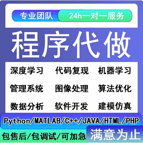 Python代编程深度学习java程序代做matlab代码web帮做彷真算法c++