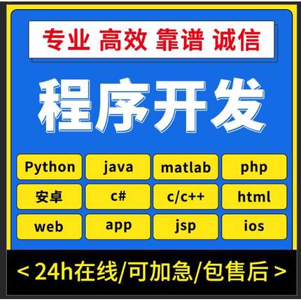 计算机JAVA代码编写python代编程序C++设计C语言代做c#开发vb接单
