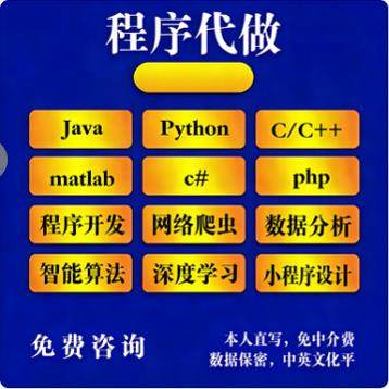 JAVA代码编写Python代编程c语言程序设计c++代做c#开发matlab代写