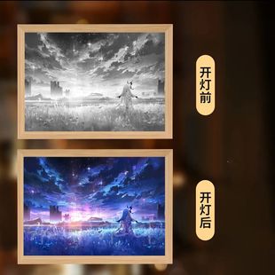 守岸人鸣潮二次元周边氛围灯光画相框小夜灯房间卧室桌面摆件摆台