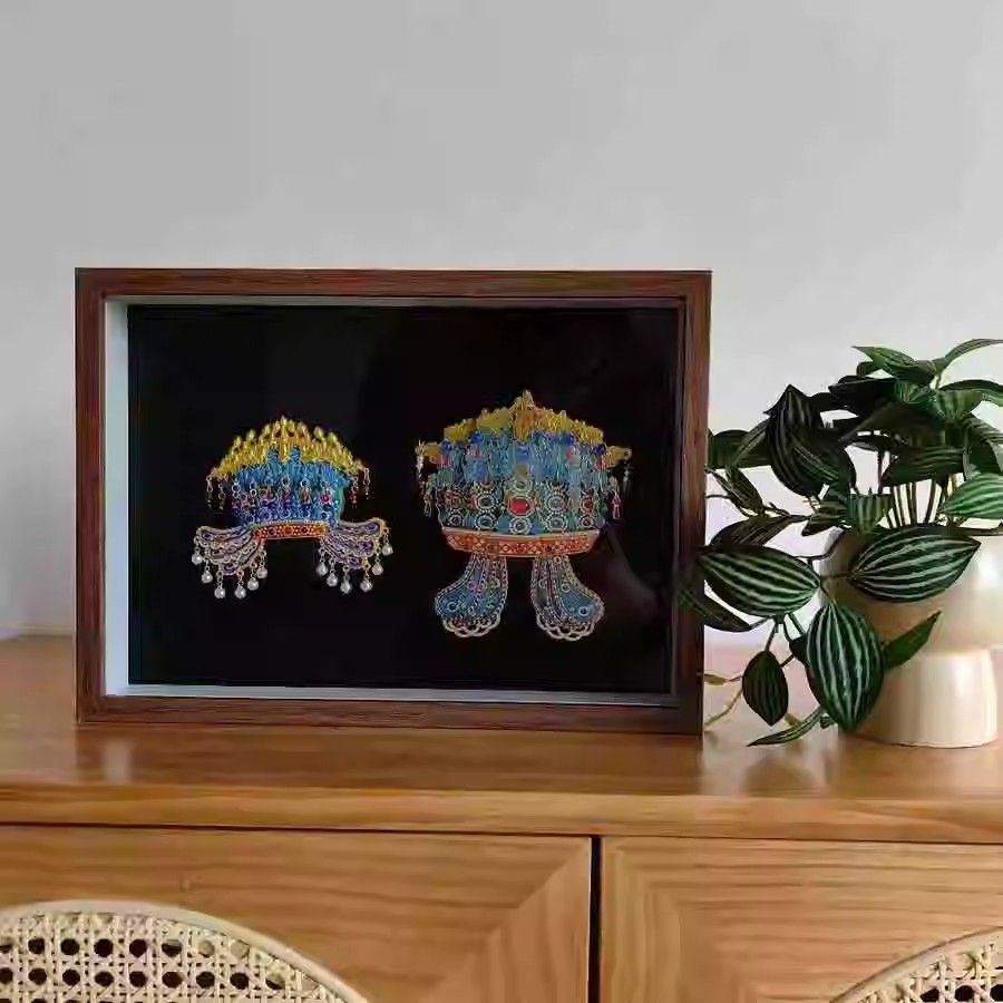 国博凤冠冰箱贴展示框磁吸磁贴收纳收藏展示板博物馆相框摆件画框