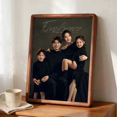 全家福实木高级感相框定制洗照片加打印装裱八寸8寸10摆台挂墙a4