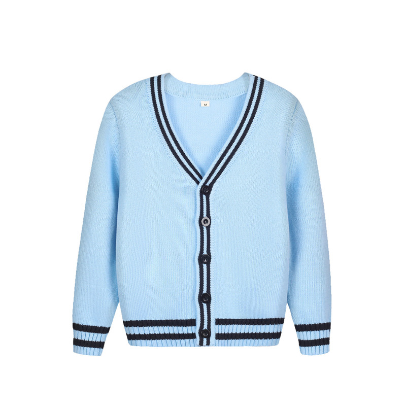 英伦风秋冬浅蓝色园服开衫学院风