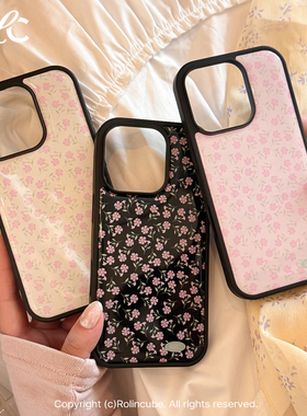 Rolincube原创南法碎花苹果16ProMax手机壳ins风iPhone16Pro简约适用15Promax黑边新款17Pro全包17ProMax滴胶
