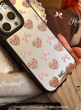 Rolincube原创苹果16ProMax手机壳镜面iPhone16Pro适用个性镜子14Pro豹纹15ProMax全包17Pro黑边17ProMax新款