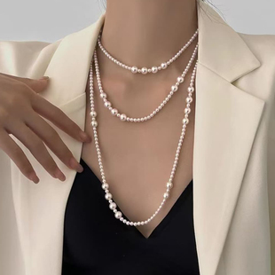 宝扣毛衣链MYLA511 8mm曼塔玫瑰色珍珠元