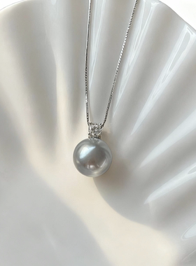 14-15mm铂金灰戴妃款吊坠（银扣）DZB305