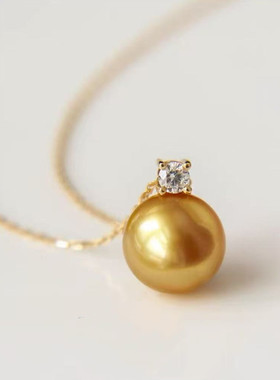 14-15mm金色珍珠戴妃款吊坠DZB308