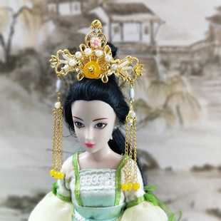 发冠古装发饰小布巴比娃娃 心怡ob DJB 服饰唐朝手工饰品女孩礼物