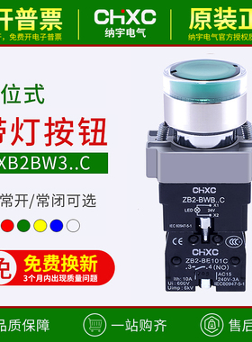 XB2自锁带灯按钮开关ZB2BW33C ZB2BWB5C带指示灯的按钮开关220V24