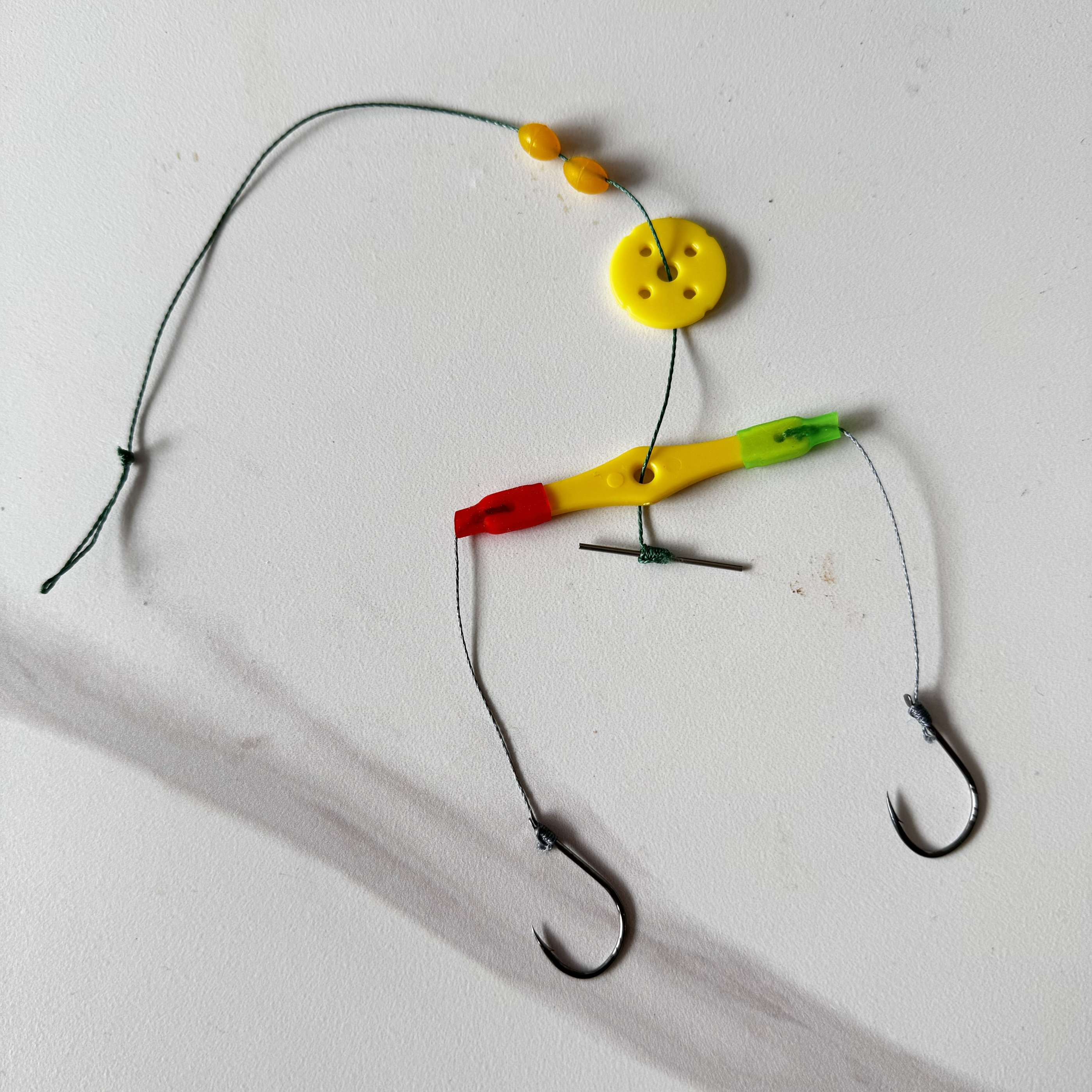 5副新型海杆浮钓鲢鳙扁担双钩钓白鲢花鲢鲢PE软线伊势尼鬼伢鱼钩