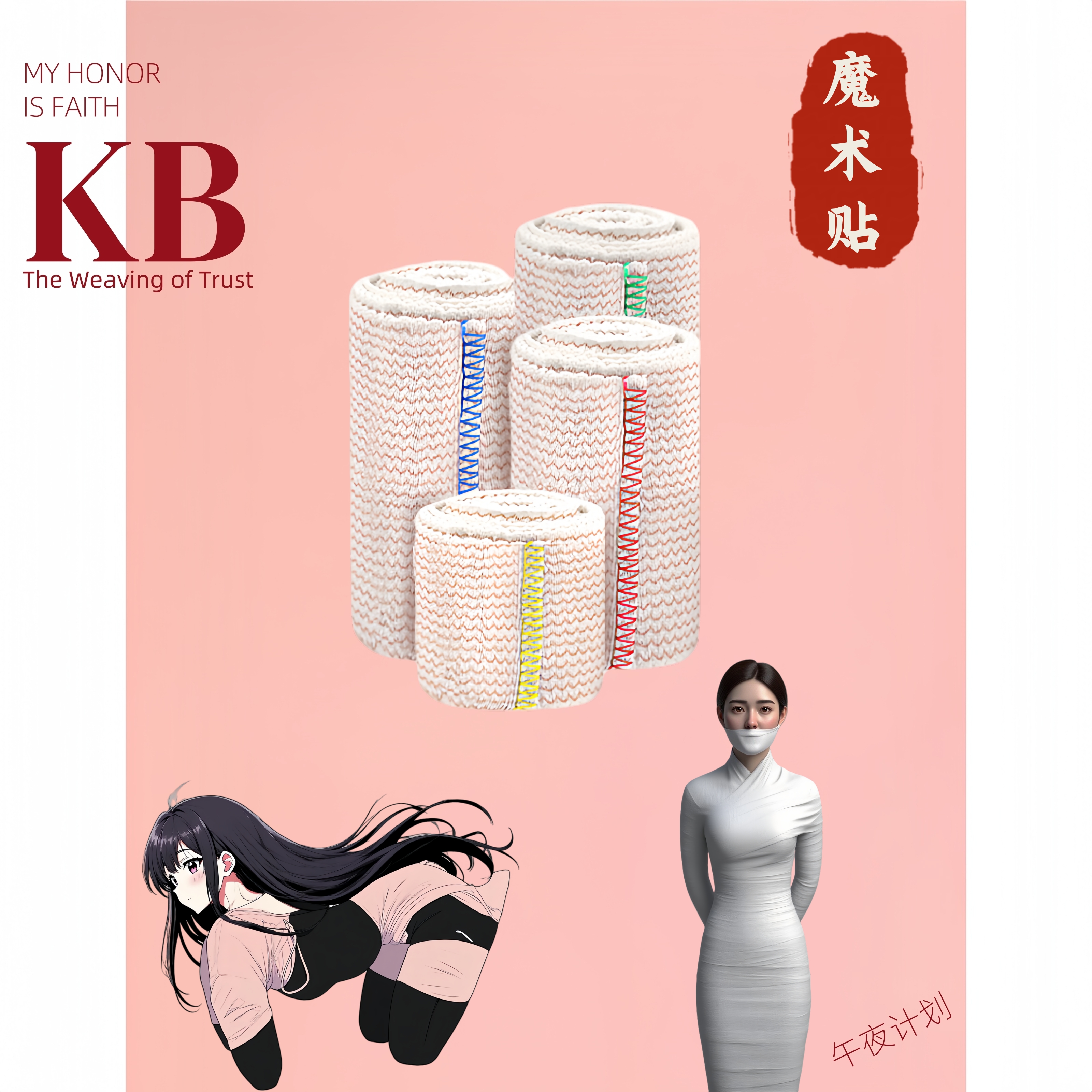 可重复使用~~捆绑束缚绷带眼罩纱布透气cos包裹木乃伊全包万圣节