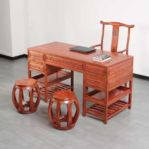 长度140cm以及148cm中式实木书桌抽屉办公桌中医诊桌写字台电脑桌