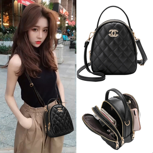 网红小黑包质感包包女2023新款 百搭ins菱格斜挎红色女包春夏小包