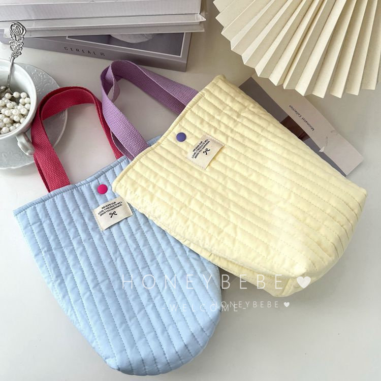 韩国ins绗缝妈咪包外出多功能水桶包手提袋婴儿推车尿布挂包