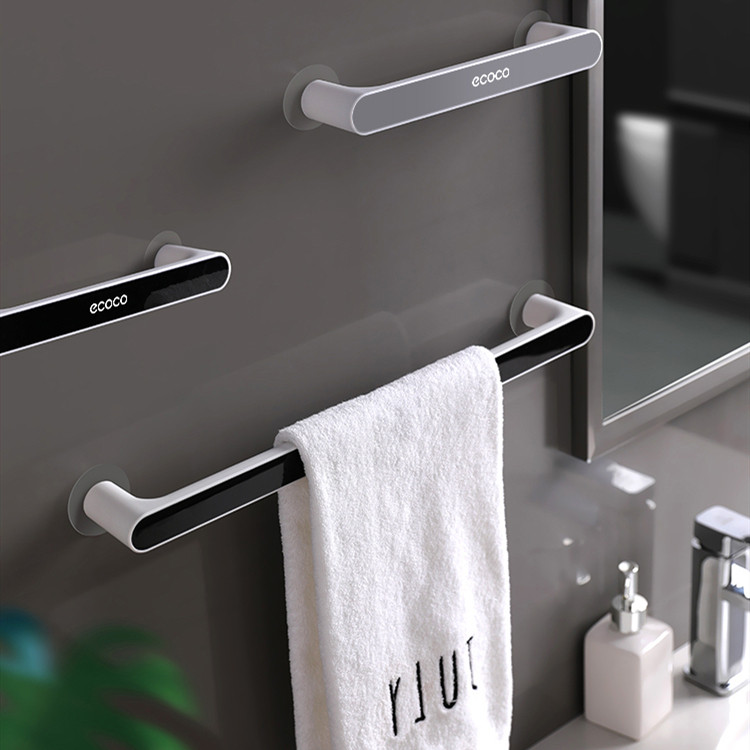 北欧浴室黑色毛巾架洗手间卫生间儿童擦手毛巾单杆抹布挂架免打孔