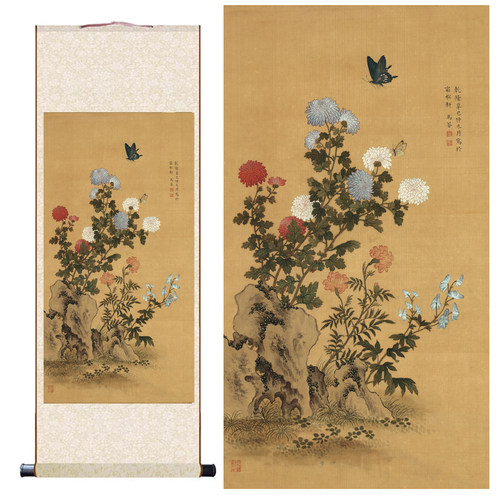 清马荃霜松轩图片菊花仿古画