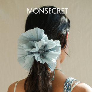 MONSECRET旅途发圈春夏立体百褶花边大肠发圈通勤度假百搭头绳女