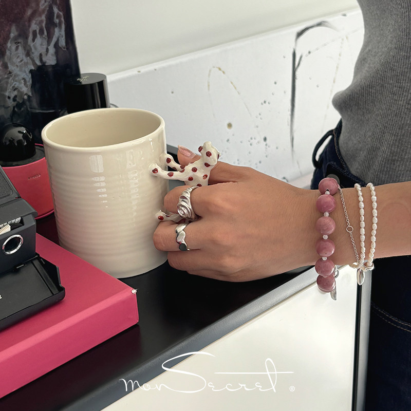 MONSECRET星链天然淡水珍珠项链轻奢小米珠颈链锁骨链多层手链女