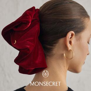 MONSECRET月涟丝绒发圈秋冬红丝绒发饰头绳女高级感圣诞节日穿搭