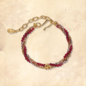 MONSECRET棕榈珍宝扭转珠链本命年时来运转红色新年手饰节日礼物