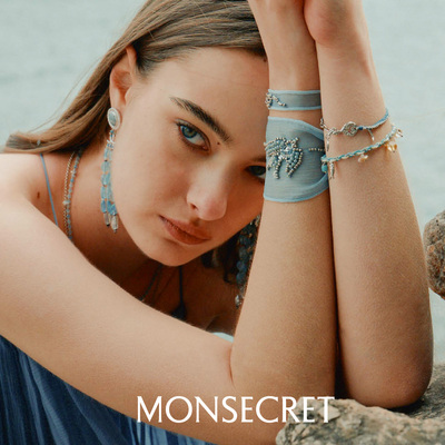 MONSECRET飞鸟钉珠腕带度假手镯