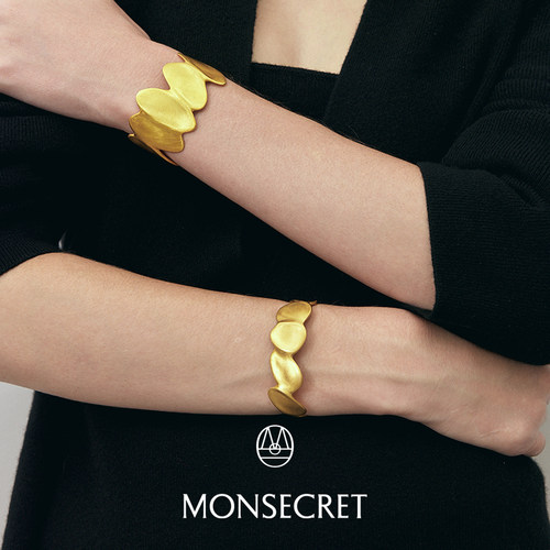 MONSECRET 印记手镯女高级感开口宽面新中式轻奢小众高级感手环