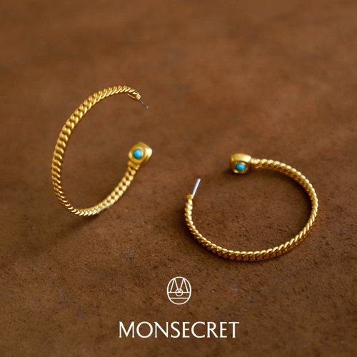MONSECRET棕榈枝干耳圈经典C圈
