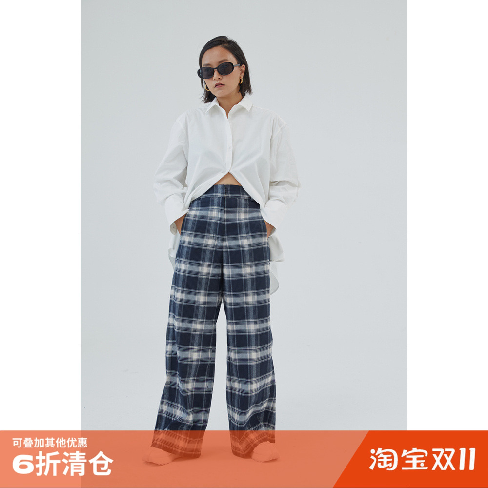 OTHERSTORE 诺丁山经典百搭美式辣妹运动裤高腰a字休闲格子长裤