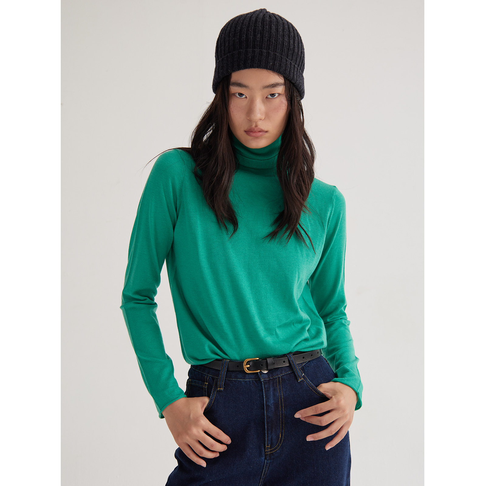 软糯羊毛高领针织打底衫显瘦上衣