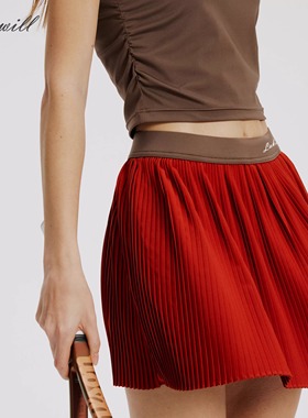 Lakewill新款瑜伽短裙女百褶裙网球裙防走光运动裙速干健身瑜伽裤