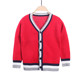幼儿园园服 外套上衣毛衣 小学生校服英伦学院儿童V领配条针织开衫