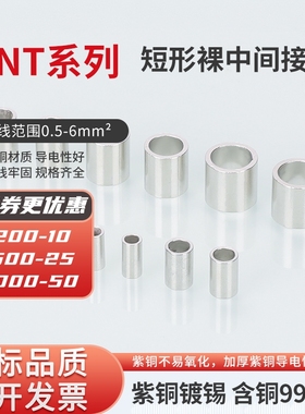 紫铜PNT0.5/1.25/2/5.5/8/14/22/38/60/70/80并线短形中间裸端头