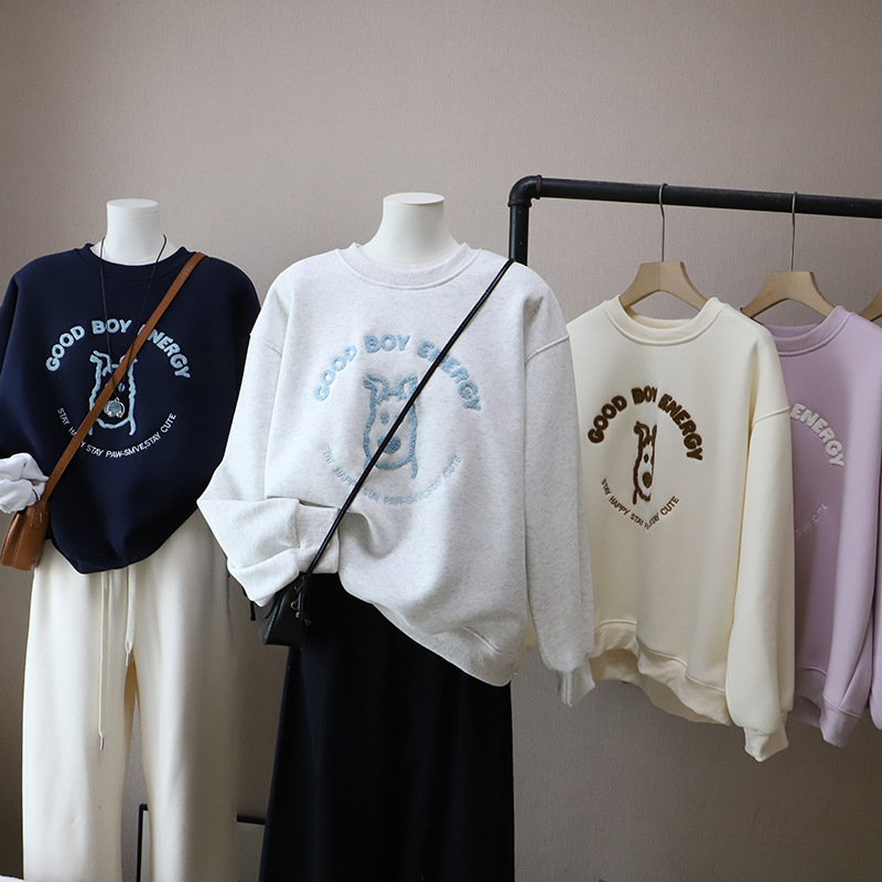 比正秋冬加绒加厚宽松卫衣女