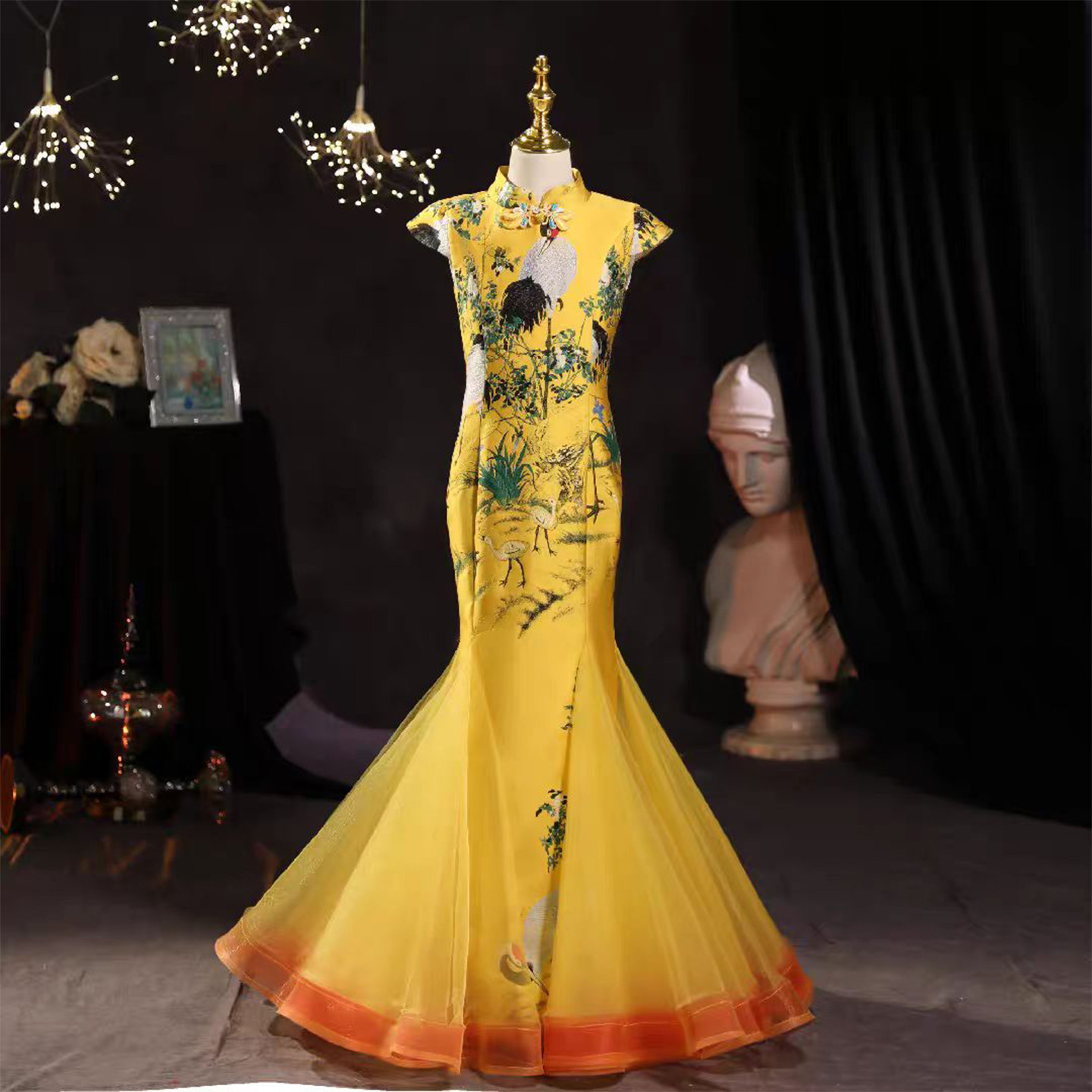 女童走秀旗袍复古礼服中式国风