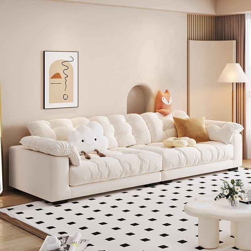 沙发客厅2024新款奶油风布艺沙发家居现代客厅沙发小户型云朵沙发