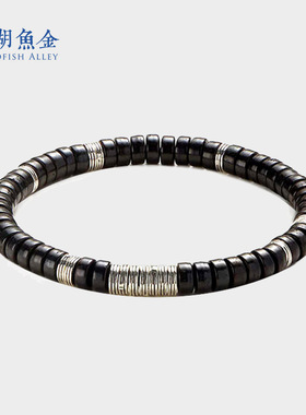 天然椰蒂直切归圆手链黑色925银隔片手串高级感小众手串男女款